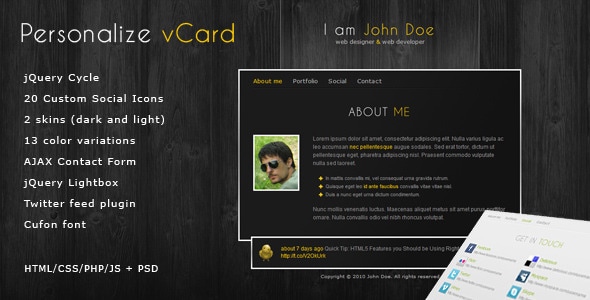 Personalize - Elegant and Professional vCard theme Personalize - Elegant and Professional vCard theme