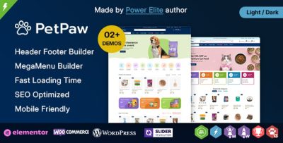 PetPaw - Pet Shop and Animal Care and Pet Food WordPress Theme