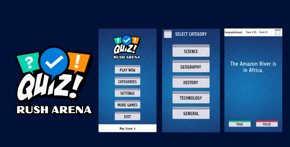 Quiz Rush Arena - Fast HTML5 Trivia Game (Construct 3 Template) Quiz Rush Arena - Fast HTML5 Trivia Game (Construct 3 Template)