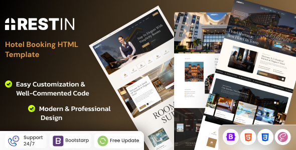 Restin - Luxury Hotel Booking HTML Template Restin - Luxury Hotel Booking HTML Template