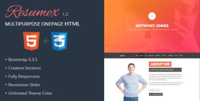 ResumeX Html - Multipurpose One Page Portfolio