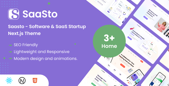Saasto - Software & SaaS Startup React Nextjs Template Saasto - Software & SaaS Startup React Nextjs Template