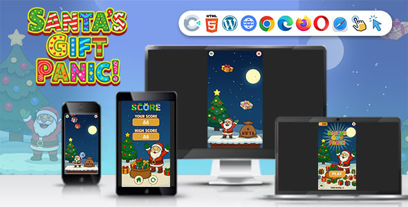 Santa’s Gift Panic! ( Construct 3 | C3P | HTML5) Endless Christmas Game Santa’s Gift Panic! ( Construct 3 | C3P | HTML5) Endless Christmas Game