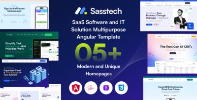 SassTech - Responsive Angular 19 SaaS Software & IT Solution Template Multipurpose