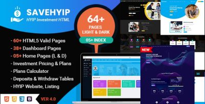 SaveHyip | HYIP Investment Business Website HTML5 Template