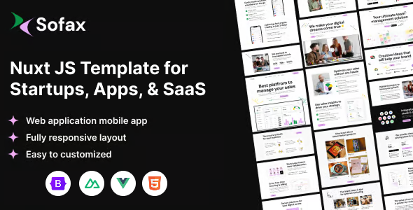 Sofax - Saas, Software & Startup Vue Nuxt JS Template Sofax - Saas, Software & Startup Vue Nuxt JS Template