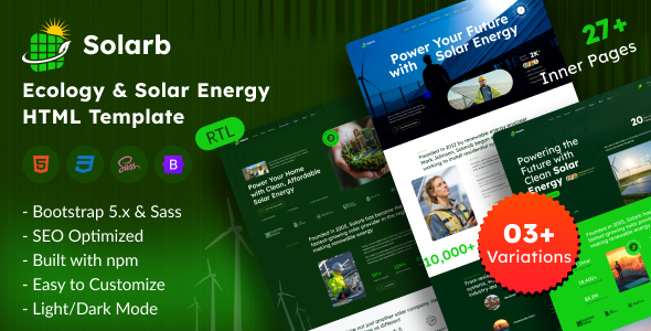 Solarb – Ecology & Solar Energy HTML Template Solarb – Ecology & Solar Energy HTML Template