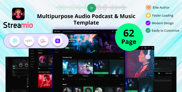 Streamio - Multipurpose Audio Podcast & Music React Next JS Template Streamio - Multipurpose Audio Podcast & Music React Next JS Template
