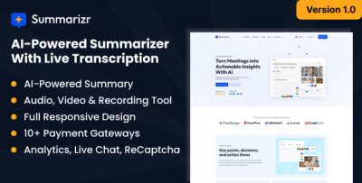Summarizr - AI-powered Summarizer with Live Transcription