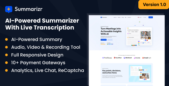 Summarizr - AI-powered Summarizer with Live Transcription Summarizr - AI-powered Summarizer with Live Transcription