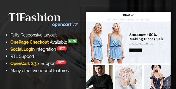 T1Fashion - Responsive Fashion OpenCart 2.3 Theme T1Fashion - Responsive Fashion OpenCart 2.3 Theme