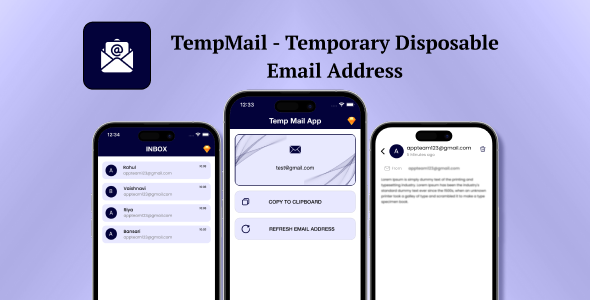 TempMail - Temporary Disposable Email | Swift || Native iOS || Latest Code for Admob Monetization TempMail - Temporary Disposable Email | Swift || Native iOS || Latest Code for Admob Monetization