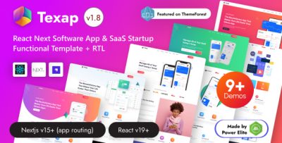 Texap - React Nextjs SaaS & Software App Startup Template with Strapi 4