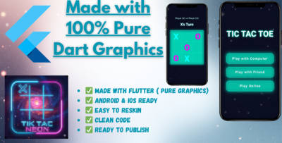 Tic Tac Toe Neon - Flutter Game Template
