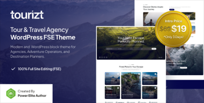 Tourizt - Tour & Travel Agency Gutenverse FSE WordPress Theme