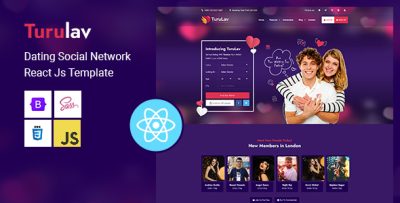 TuruLav - Dating Social Network React Js Template
