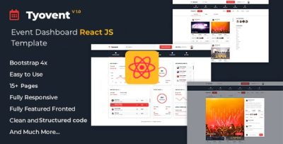 Tyovent - Event Management Dashboard Reactjs Template
