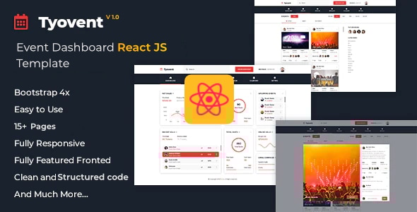 Tyovent - Event Management Dashboard Reactjs Template Tyovent - Event Management Dashboard Reactjs Template