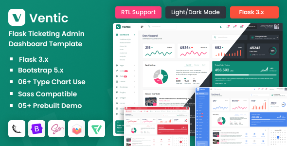 Ventic - Flask Event Ticketing Admin Dashboard Template Ventic - Flask Event Ticketing Admin Dashboard Template