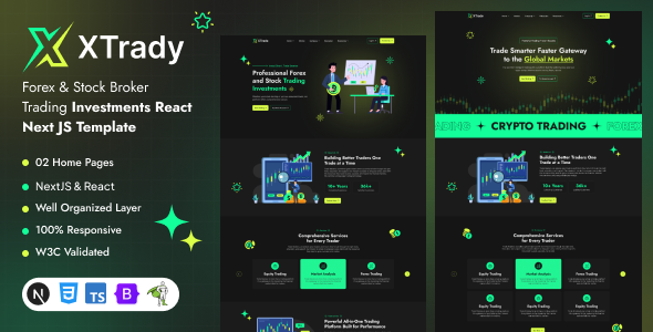 XTrady - Forex & Stock Broker Trading Investments React NextJS Template XTrady - Forex & Stock Broker Trading Investments React NextJS Template