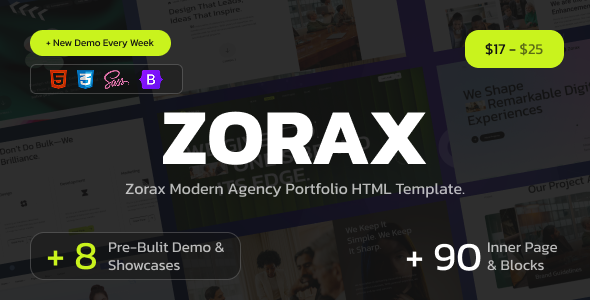 Zorax – Modern Creative Agency Portfolio HTML Template Zorax – Modern Creative Agency Portfolio HTML Template