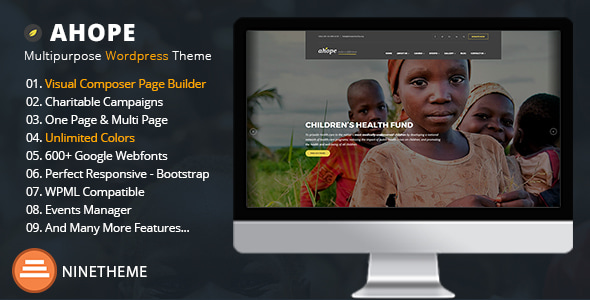 Ahope - Charity & Nonprofit WordPress Theme Ahope - Charity & Nonprofit WordPress Theme
