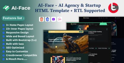 AI-Face - AI Agency & Startup HTML Template + RTL Supported
