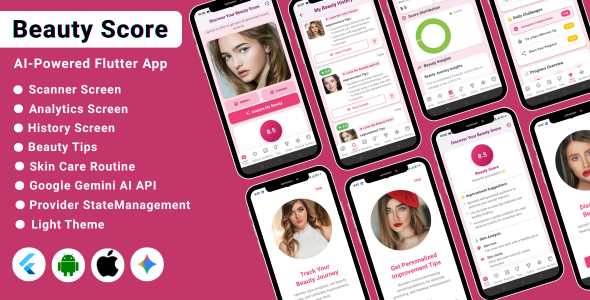AI-Powered Beauty Score Analyzer Flutter App | Skin Care App AI-Powered Beauty Score Analyzer Flutter App | Skin Care App