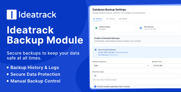 Backup Module Module for Ideatrack Backup Module Module for Ideatrack