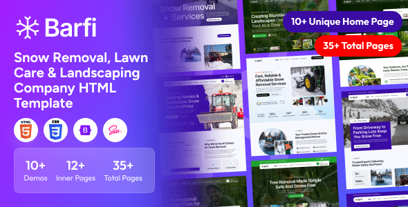 Barfi - Snow Removal, Lawn Care & Landscaping Company HTML Template Barfi - Snow Removal, Lawn Care & Landscaping Company HTML Template