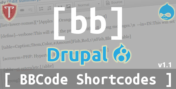 BBCode Shortcodes for Drupal 8 BBCode Shortcodes for Drupal 8