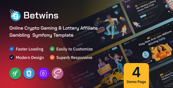Betwins - Online Crypto Gaming & Lottery Affiliate Symfony Template Betwins - Online Crypto Gaming & Lottery Affiliate Symfony Template