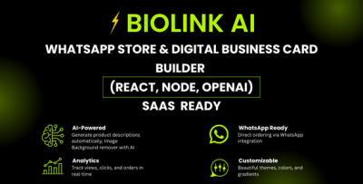 BioLink AI - WhatsApp Store SaaS & Digital Business Card Builder (React, Node, OpenAI)