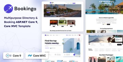 Bookinga - ASP.NET Core & Core MVC Multipurpose Booking and Directory Template