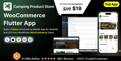 Camping Shop Store App - E-commerce Store app in Flutter (Android, iOS) with WooCommerce Full App
