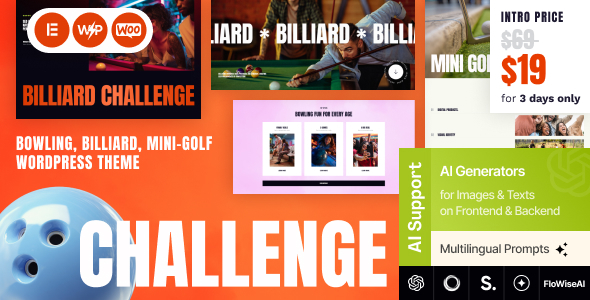 Challenge - Bowling, Billiard & Mini-Golf WordPress Theme Challenge - Bowling, Billiard & Mini-Golf WordPress Theme
