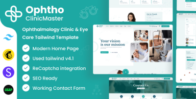 ClinicMaster - Ophthalmology & Eye Care Tailwind CSS Template