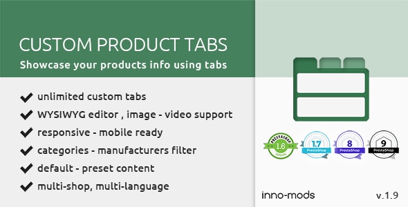 Custom Product Tabs for Prestashop Custom Product Tabs for Prestashop