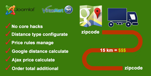 Distance Price Calculation for Virtuemart Distance Price Calculation for Virtuemart