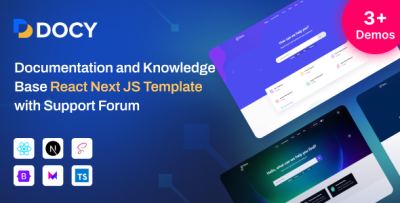 Docy - Documentation & Knowledge Base React Next.js Template with Support Forum