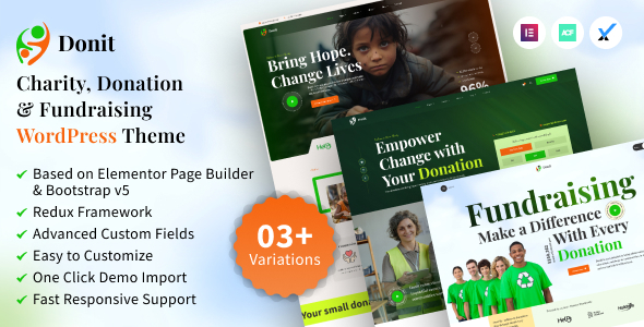 Donit - Charity Donation & Fundraising WordPress Theme Donit - Charity Donation & Fundraising WordPress Theme