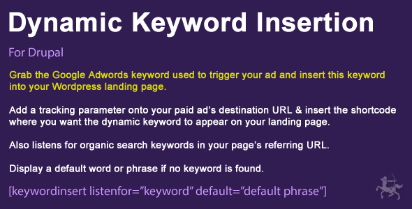 Dynamic Keyword Insertion for Drupal 8 Dynamic Keyword Insertion for Drupal 8