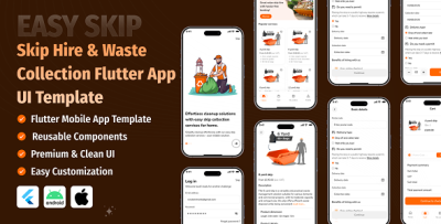 EasySkip - Skip Hire & Waste Collection Flutter App UI Template