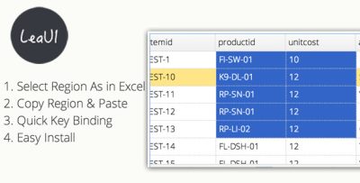 EasyUI Datagrid Region Select