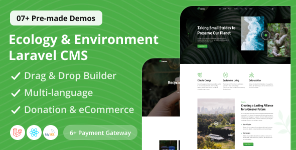 Ecozone - Ecology & Environment Laravel CMS With Live Page Builder Ecozone - Ecology & Environment Laravel CMS With Live Page Builder