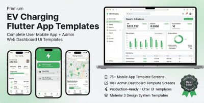 EV Charging App Template - Flutter User App + Admin Web Panel