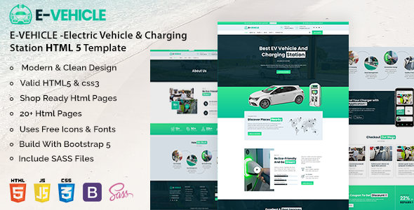 EVehicle - Electric Vehicle & Charging Station HTML Template EVehicle - Electric Vehicle & Charging Station HTML Template