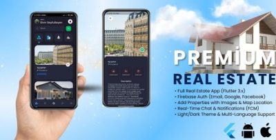 EvtApp – Real Estate Flutter Full App with Firebase, Chat, Maps, FCM, Authentication