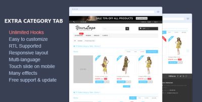 Extra Category Tabs - Responsive Prestashop Module