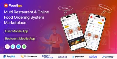 Foodigo - Online Restaurant and Food Ordering Platform Flutter User & Restaurant Mobile App